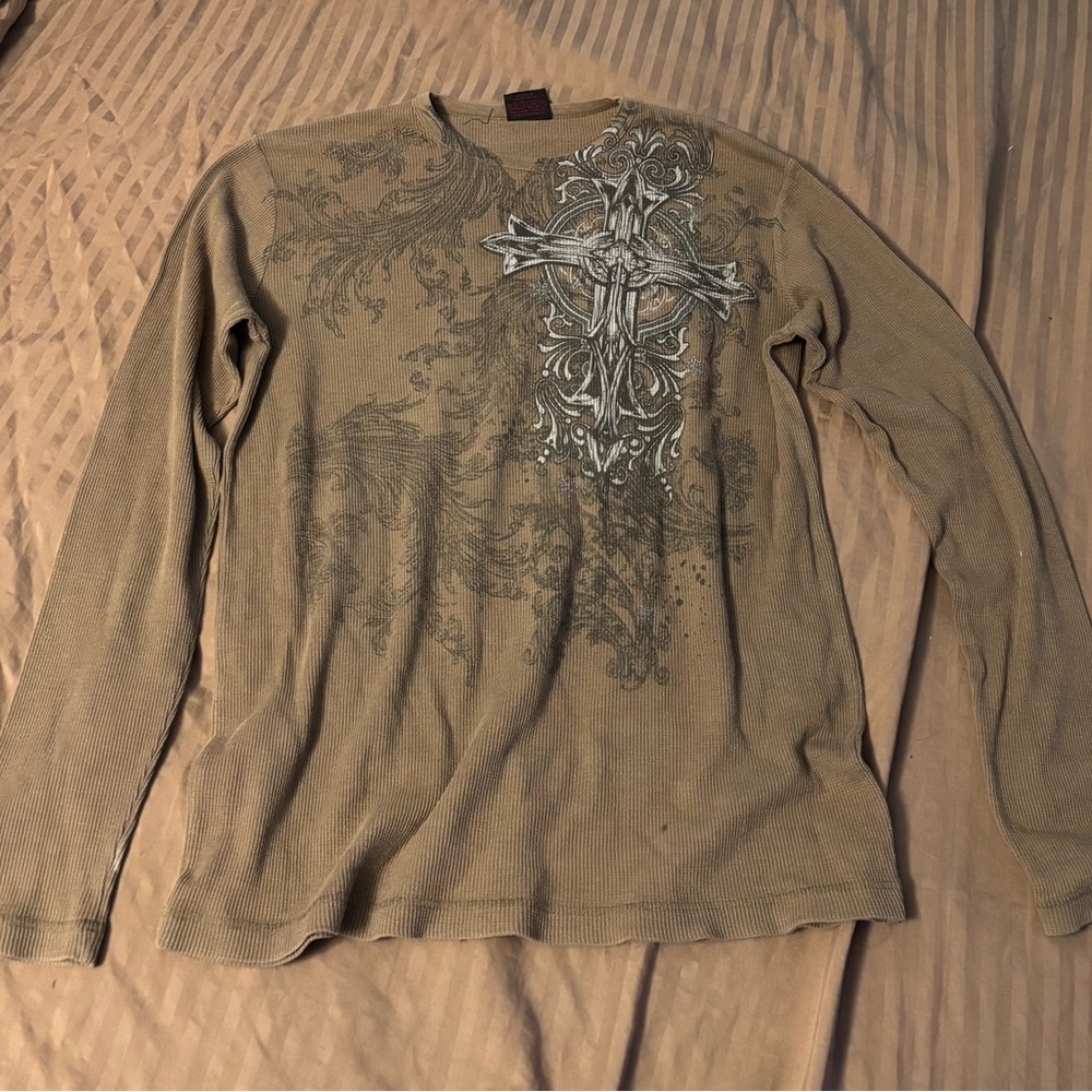 MMA ELITE Brown Graphic Long Sleeve Shirt XL
